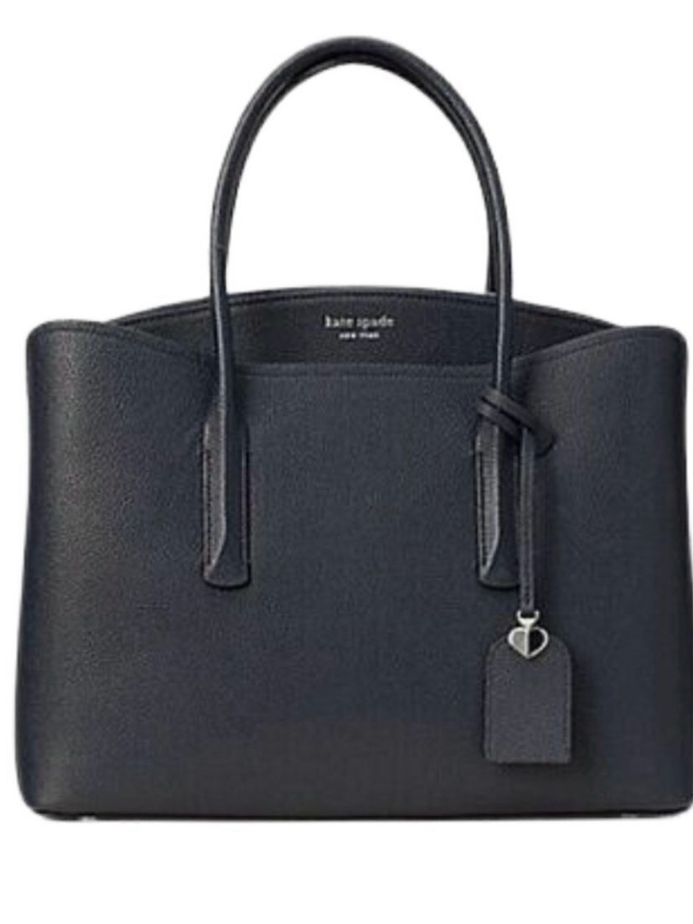 kate spade Black Pebbled Leather Tote with Charm